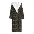 Zodiac Astrological Signs Pattern Print Hooded Bathrobe