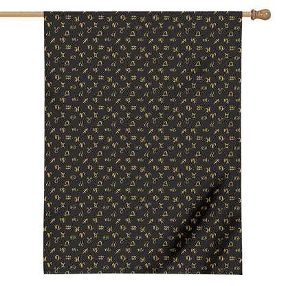 Zodiac Astrological Signs Pattern Print House Flag