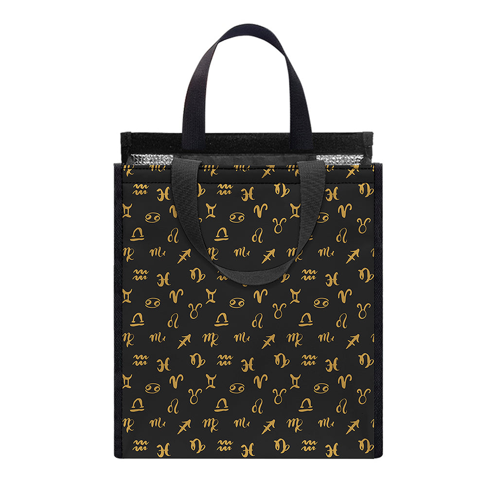Zodiac Astrological Signs Pattern Print Insulated Lunch Tote