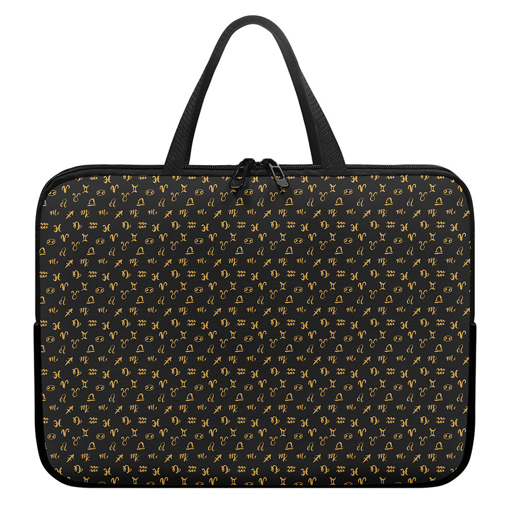 Zodiac Astrological Signs Pattern Print Laptop Sleeve With Handle