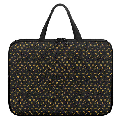Zodiac Astrological Signs Pattern Print Laptop Sleeve With Handle
