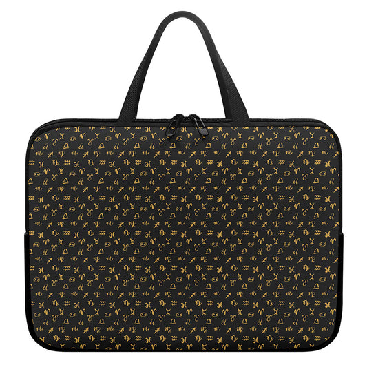 Zodiac Astrological Signs Pattern Print Laptop Sleeve With Handle
