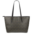 Zodiac Astrological Signs Pattern Print Leather Tote Bag With Zipper