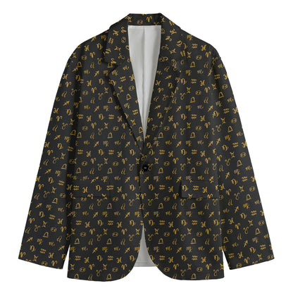 Zodiac Astrological Signs Pattern Print Men's Blazer