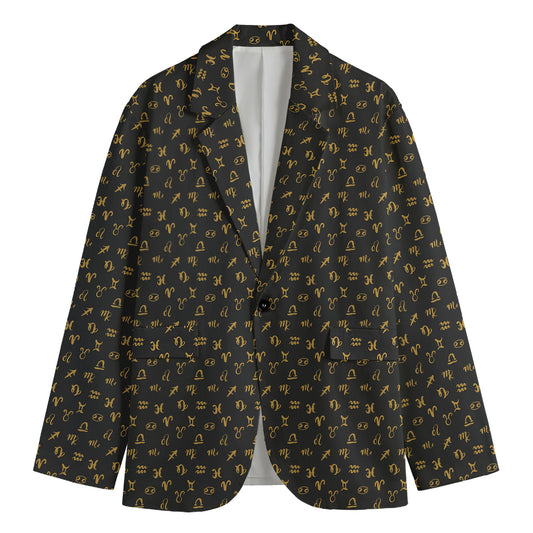 Zodiac Astrological Signs Pattern Print Men's Blazer