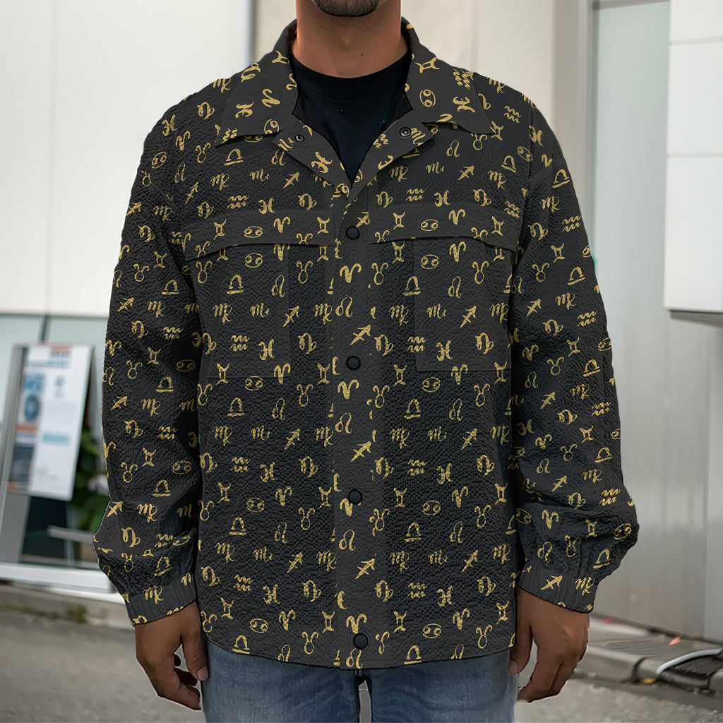 Zodiac Astrological Signs Pattern Print Men's Shirt Jacket