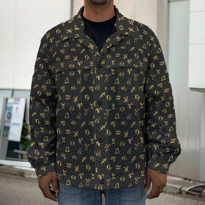 Zodiac Astrological Signs Pattern Print Men's Shirt Jacket