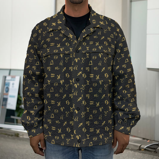 Zodiac Astrological Signs Pattern Print Men's Shirt Jacket