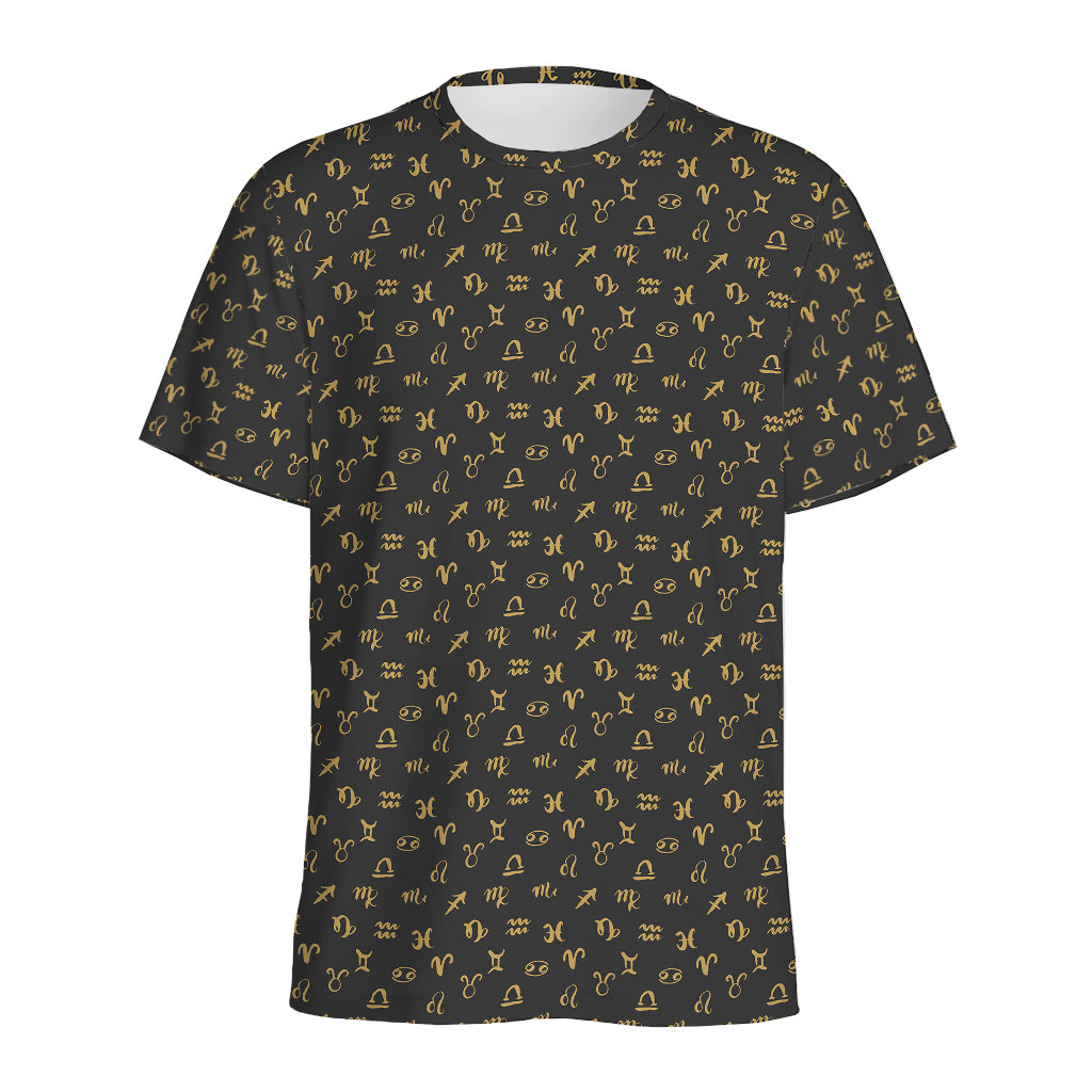 Zodiac Astrological Signs Pattern Print Men's Sports T-Shirt