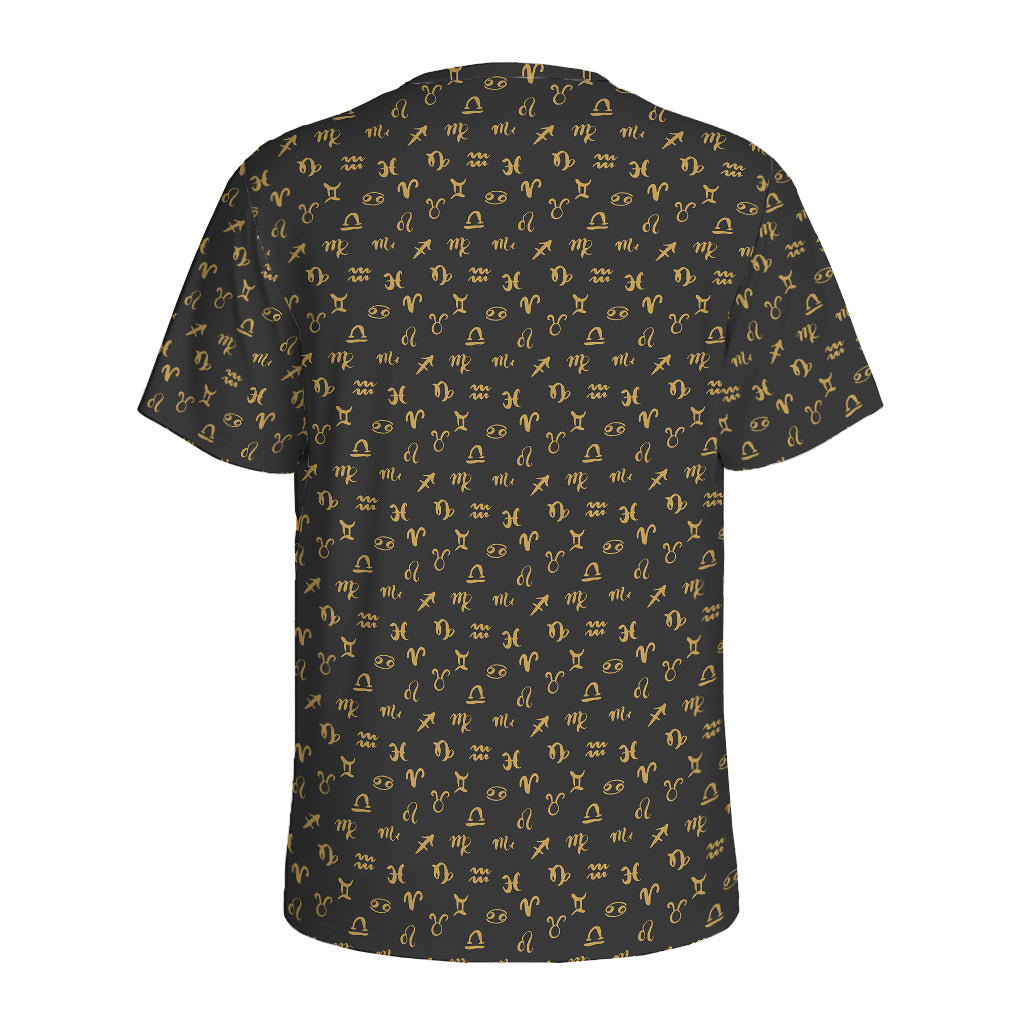 Zodiac Astrological Signs Pattern Print Men's Sports T-Shirt