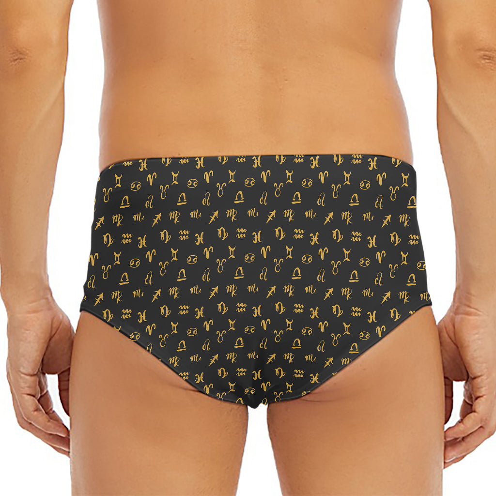 Zodiac Astrological Signs Pattern Print Men's Triangle Swim Briefs