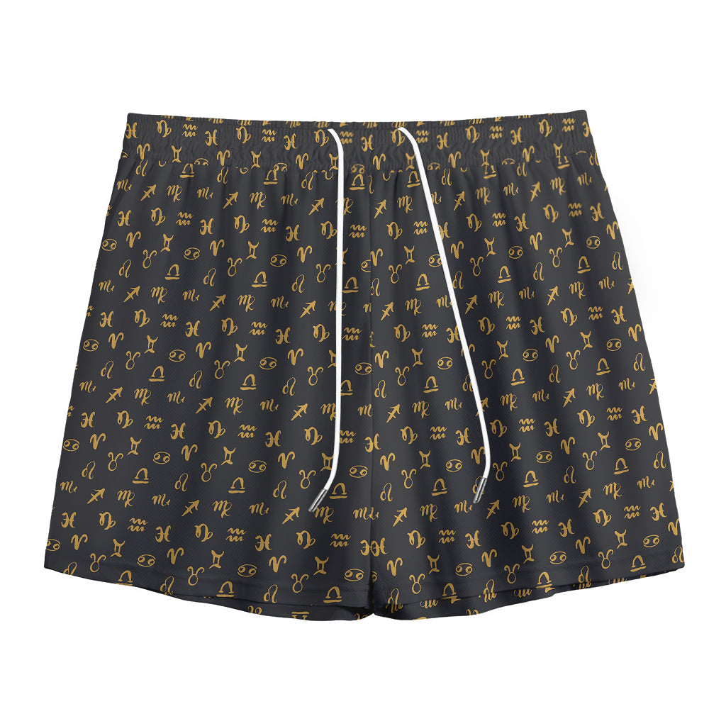 Zodiac Astrological Signs Pattern Print Mesh Shorts