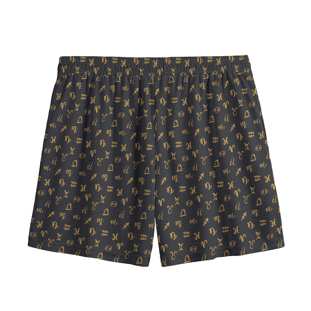 Zodiac Astrological Signs Pattern Print Mesh Shorts
