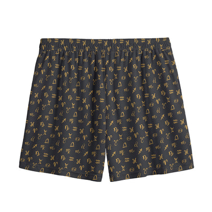 Zodiac Astrological Signs Pattern Print Mesh Shorts