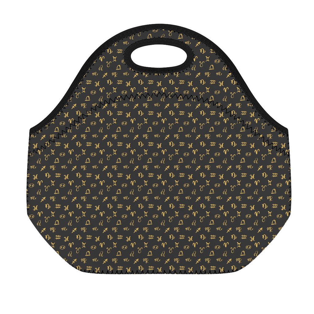 Zodiac Astrological Signs Pattern Print Neoprene Lunch Bag