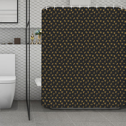 Zodiac Astrological Signs Pattern Print Polyester Shower Curtain