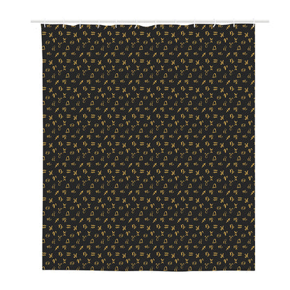 Zodiac Astrological Signs Pattern Print Polyester Shower Curtain