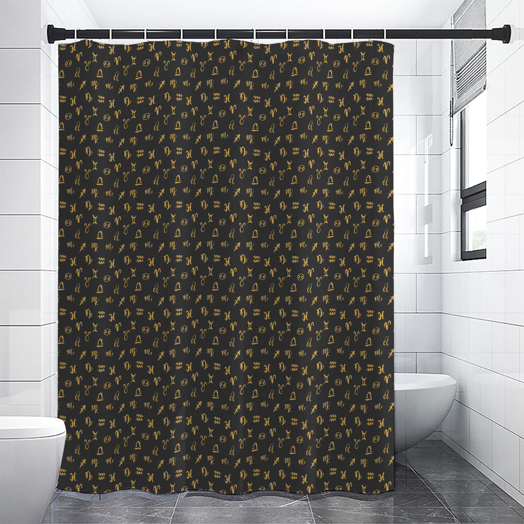 Zodiac Astrological Signs Pattern Print Premium Shower Curtain