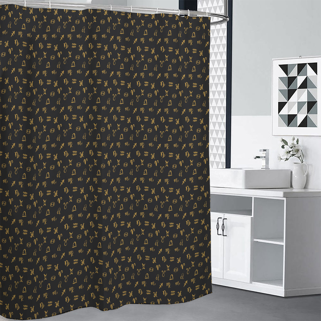 Zodiac Astrological Signs Pattern Print Premium Shower Curtain