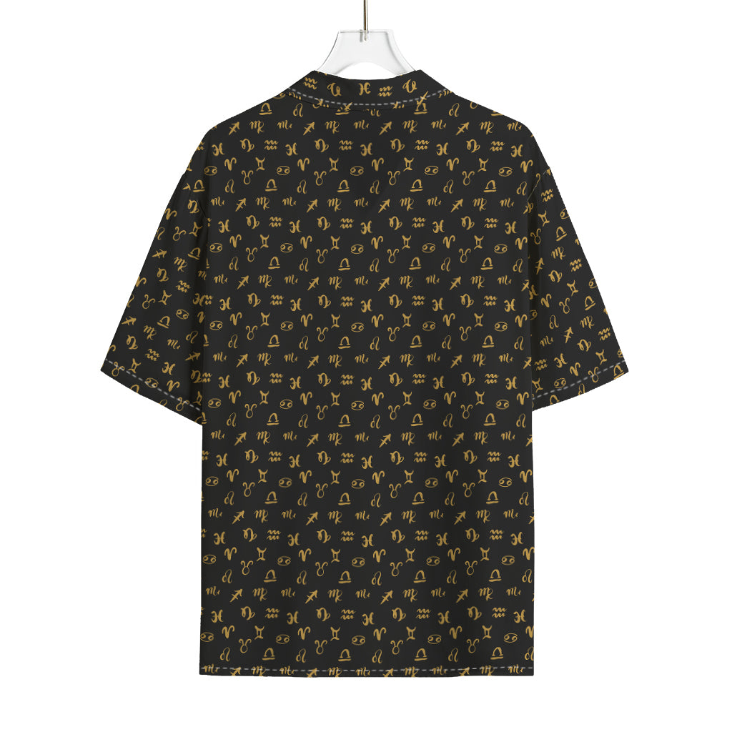 Zodiac Astrological Signs Pattern Print Rayon Hawaiian Shirt