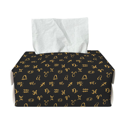 Zodiac Astrological Signs Pattern Print Rectangle Tissue Box Cover