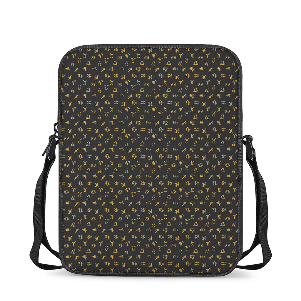 Zodiac Astrological Signs Pattern Print Rectangular Crossbody Bag