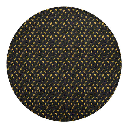 Zodiac Astrological Signs Pattern Print Round Blanket