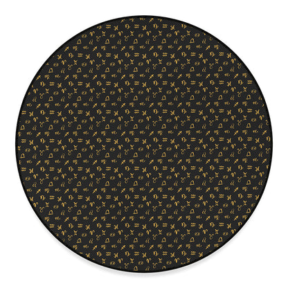 Zodiac Astrological Signs Pattern Print Round Floor Mat