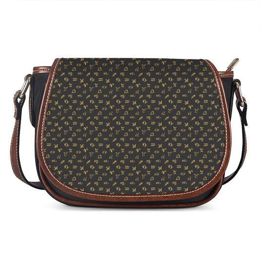 Zodiac Astrological Signs Pattern Print Saddle Bag