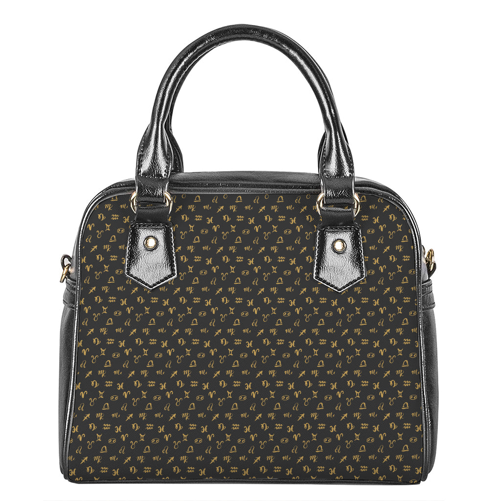 Zodiac Astrological Signs Pattern Print Shoulder Handbag