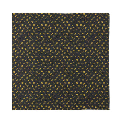 Zodiac Astrological Signs Pattern Print Silk Bandana