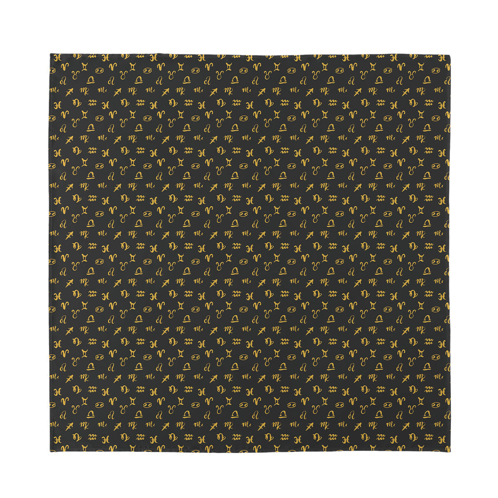 Zodiac Astrological Signs Pattern Print Silk Bandana