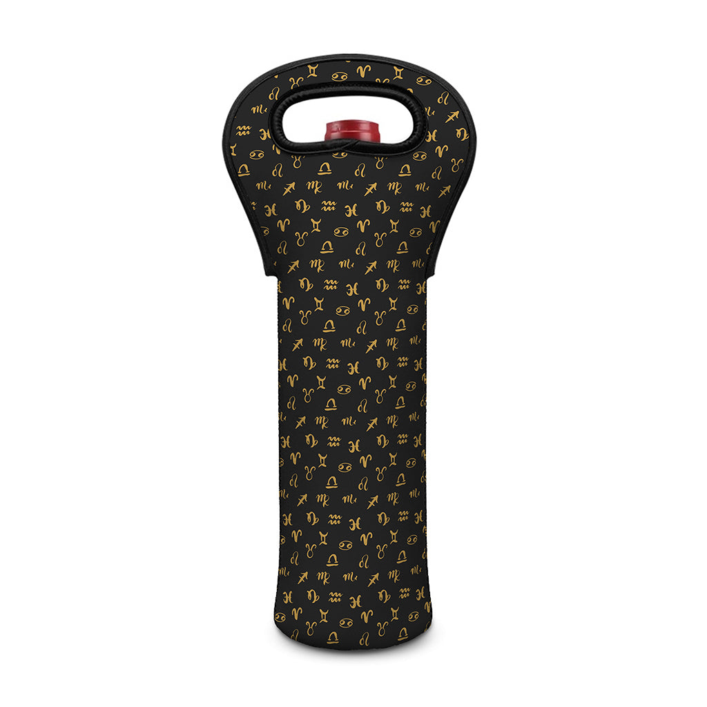 Zodiac Astrological Signs Pattern Print Single Neoprene Wine Tote