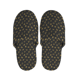 Zodiac Astrological Signs Pattern Print Slippers