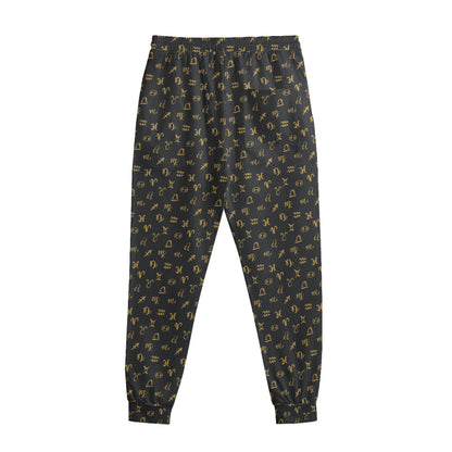 Zodiac Astrological Signs Pattern Print Sweatpants