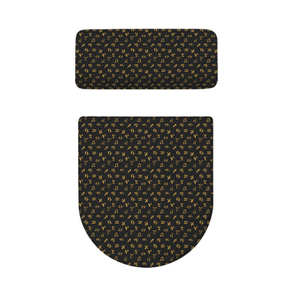Zodiac Astrological Signs Pattern Print Toilet Lid And Tank Cover Set