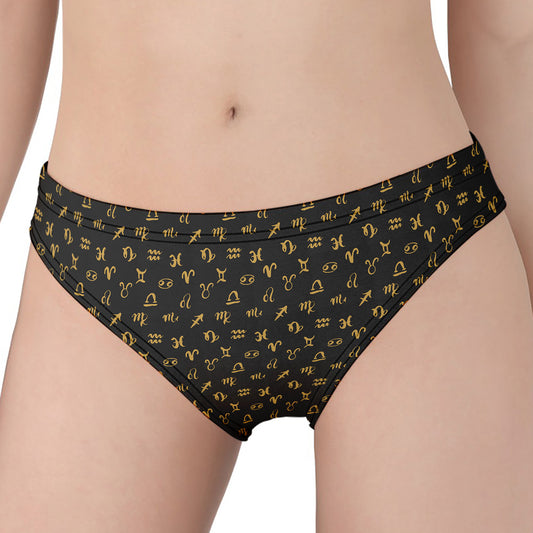 Zodiac Astrological Signs Pattern Print Women's Panties