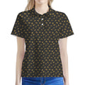 Zodiac Astrological Signs Pattern Print Women's Polo Shirt