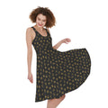 Zodiac Astrological Signs Pattern Print Sleeveless Knee Length Dress