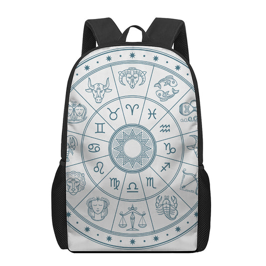 Zodiac Astrology Signs Print 17 Inch Backpack