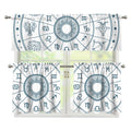 Zodiac Astrology Signs Print 3 Piece Kitchen Curtains