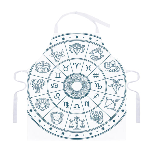 Zodiac Astrology Signs Print Adjustable Apron