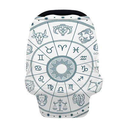 Zodiac Astrology Signs Print Baby Seat Cover