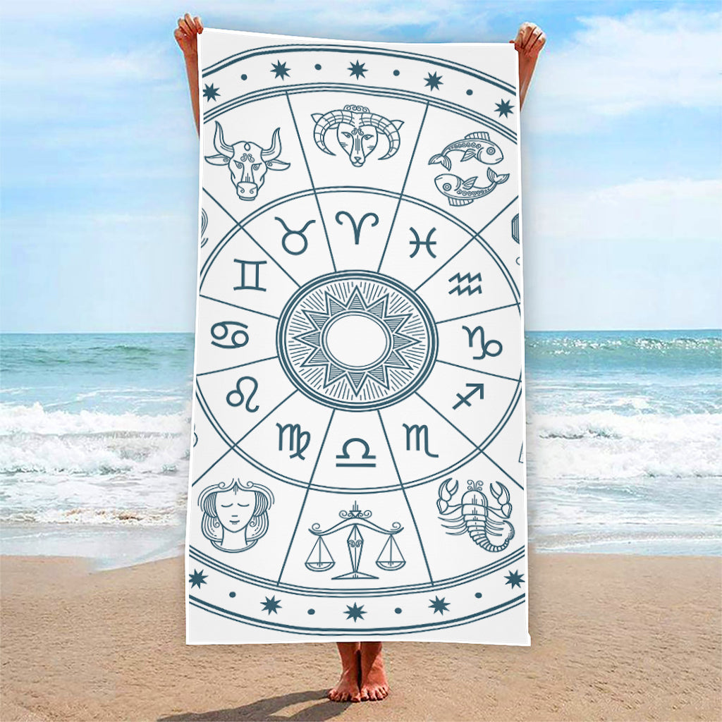 Zodiac Astrology Signs Print Beach Towel