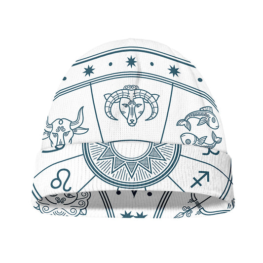 Zodiac Astrology Signs Print Beanie
