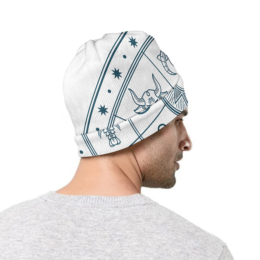 Zodiac Astrology Signs Print Beanie