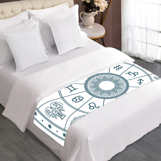 Zodiac Astrology Signs Print Bed Runner