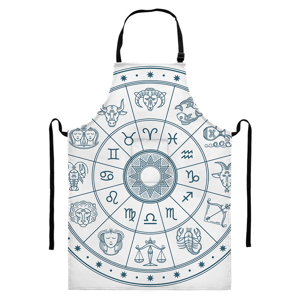 Zodiac Astrology Signs Print Bib Apron With Pocket
