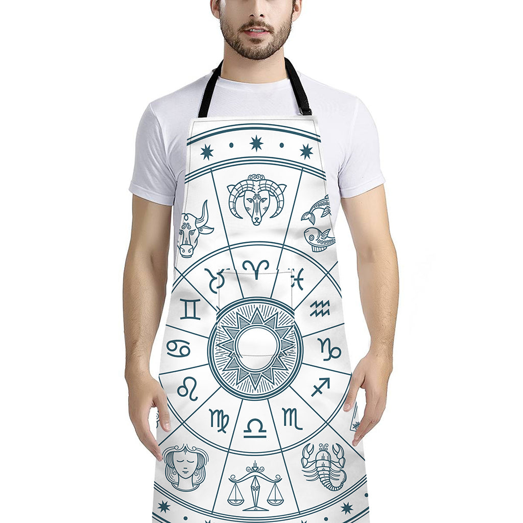 Zodiac Astrology Signs Print Bib Apron With Pocket