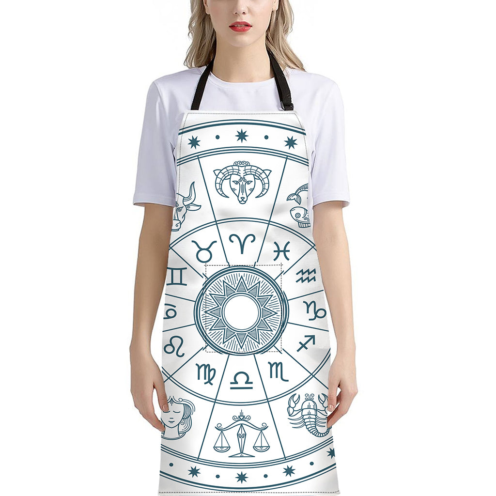 Zodiac Astrology Signs Print Bib Apron With Pocket